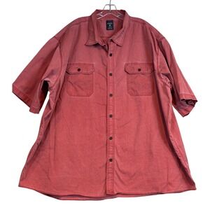 RedHead Mens 4XL Short Sleeve Button Down Shirt Faded Red Workwear‎ Utility Top